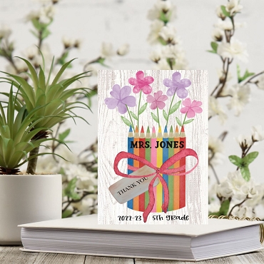 Personalized Teacher Thank You Sign End of Year Gift Pencil Bouquet